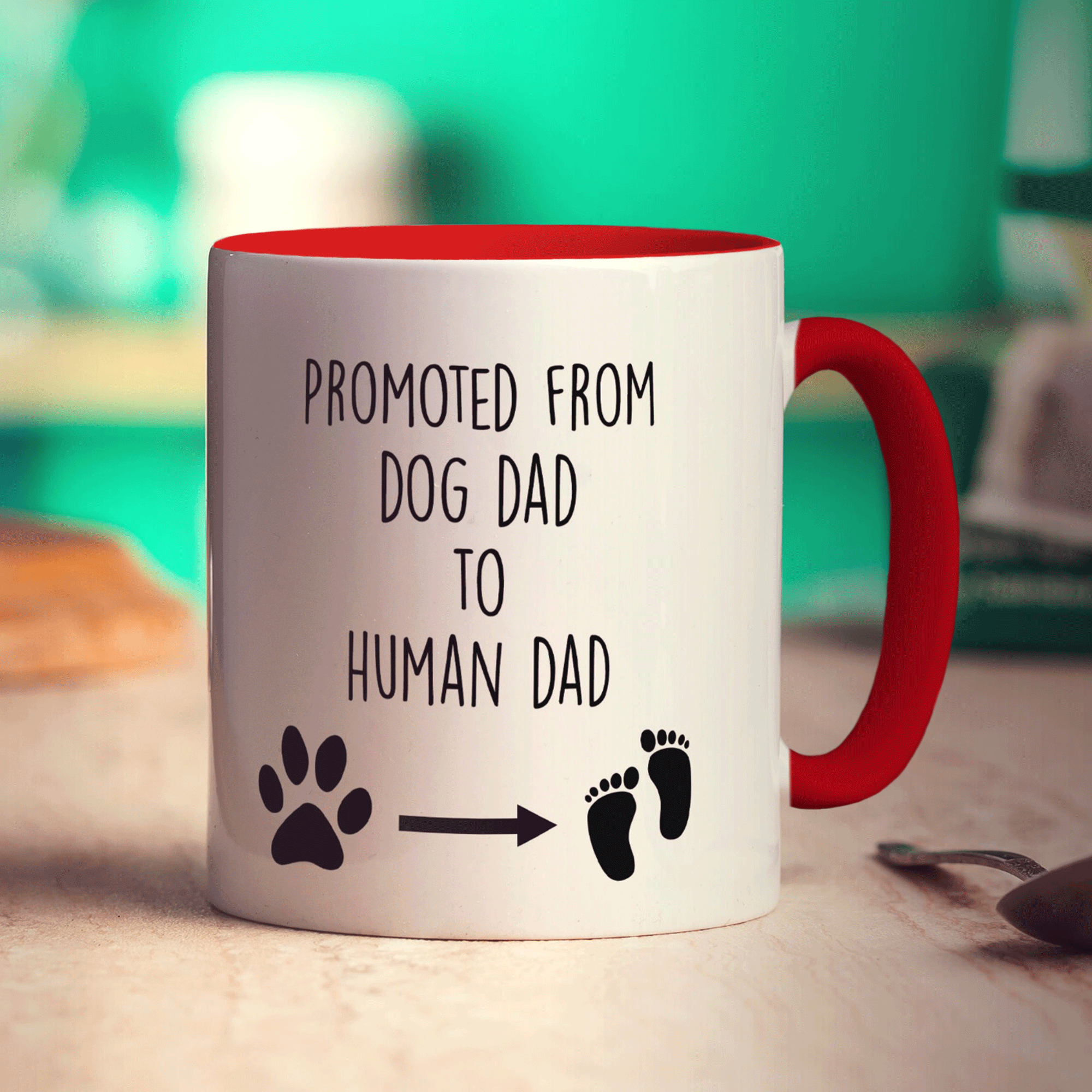 Dog Dad to Human Dad Mug