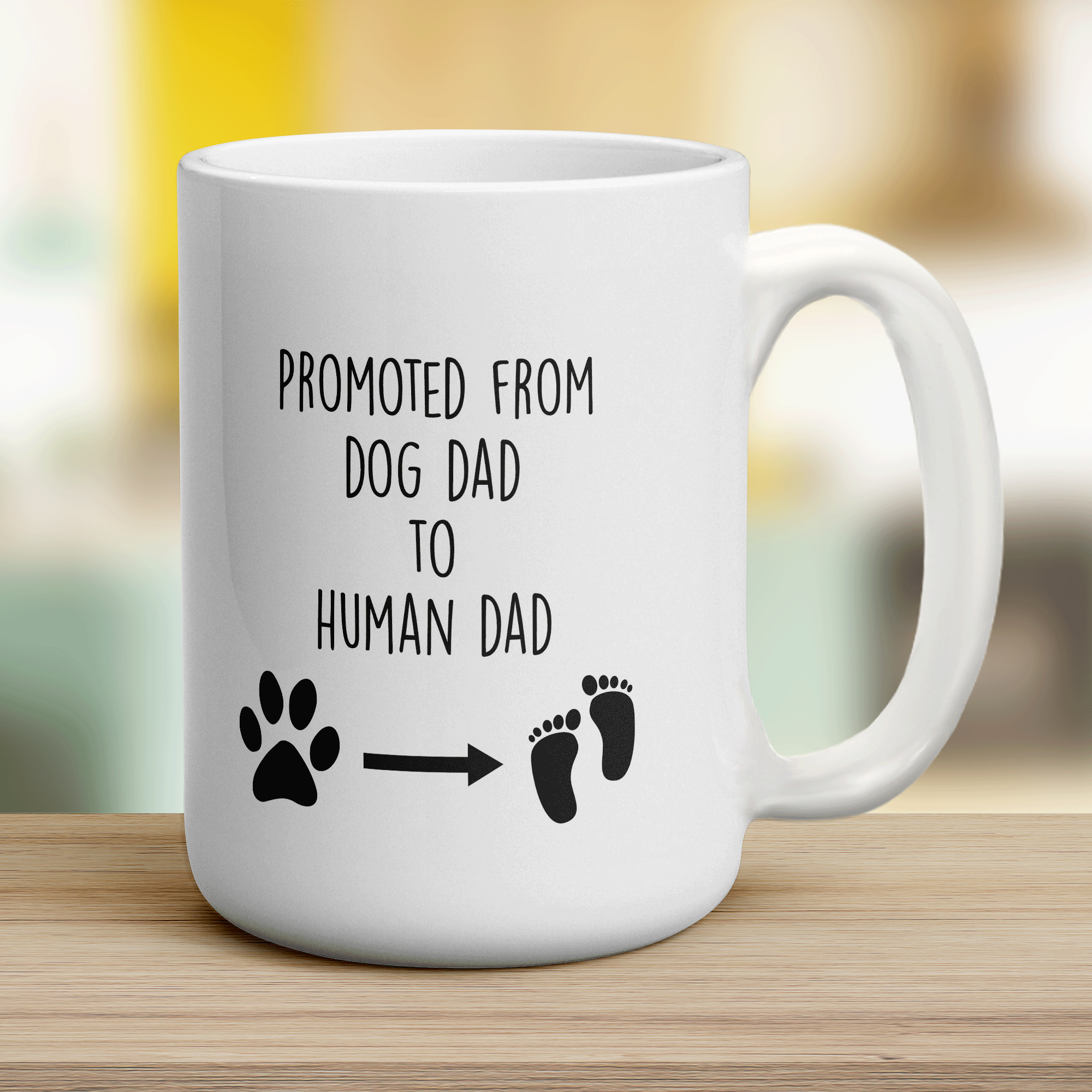 Dog Dad to Human Dad Mug
