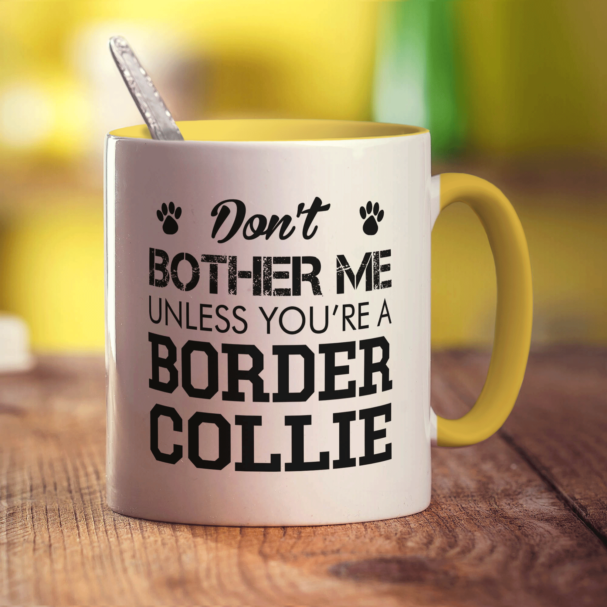 Don't Bother Me Unless You're a Border Collie Mug - Standard 330ml (11oz) / Yellow