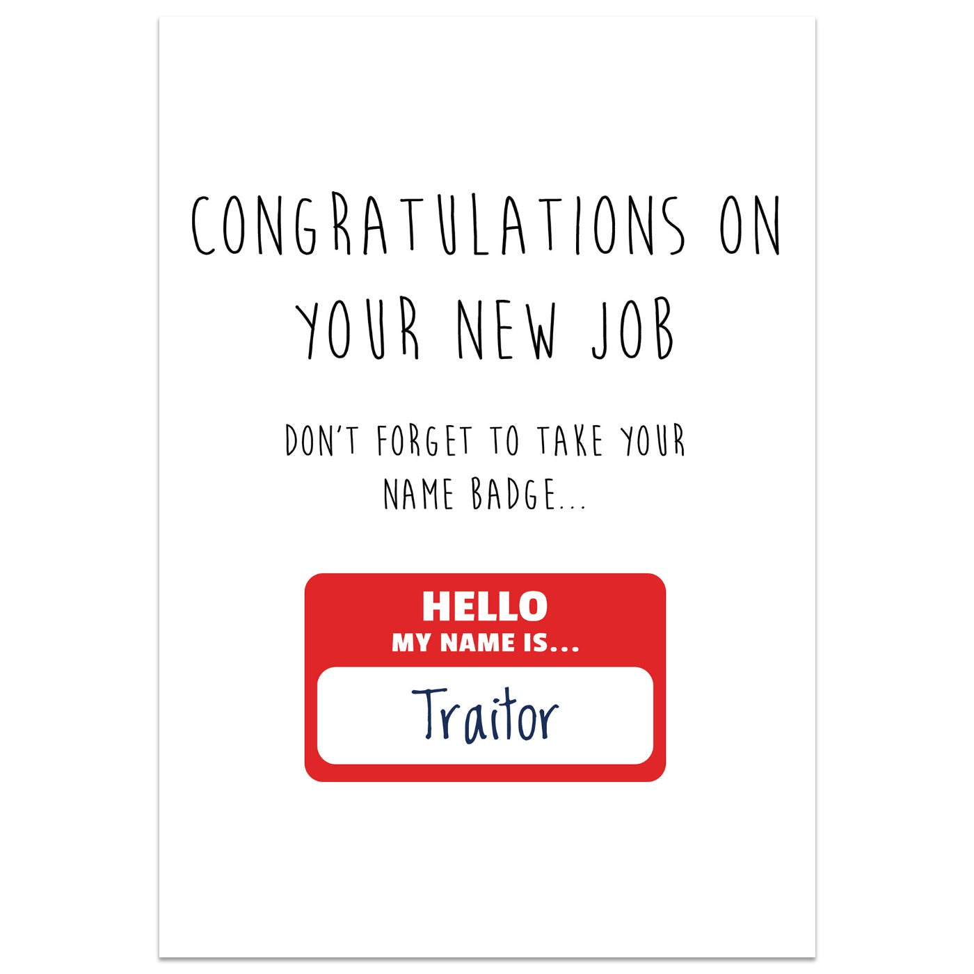 New Job Name Badge Card