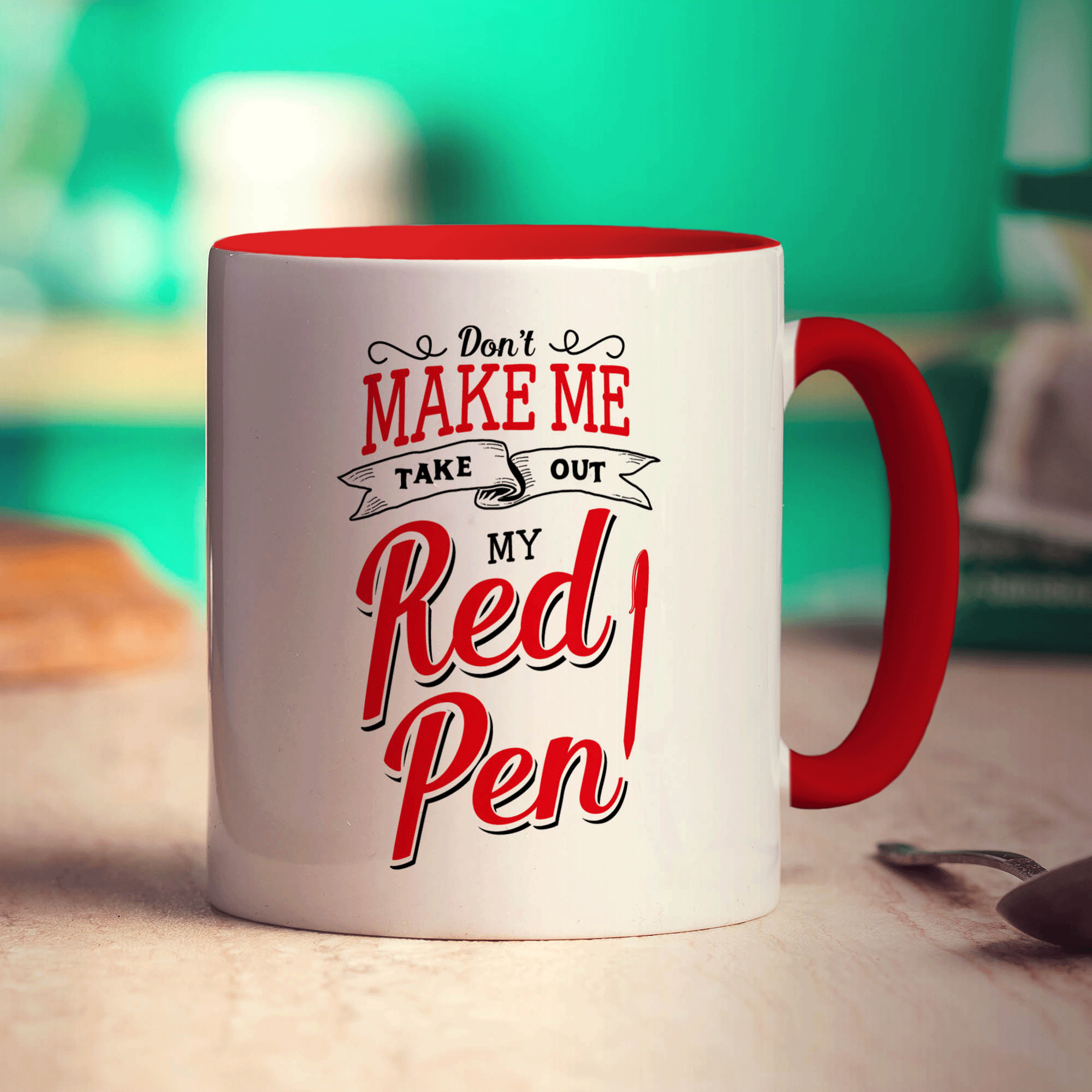 Don't Make Me Take Out My Red Pen Mug - Standard 330ml (11oz) / Red