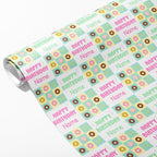 Doughnut Happy Birthday Name Wrapping Paper