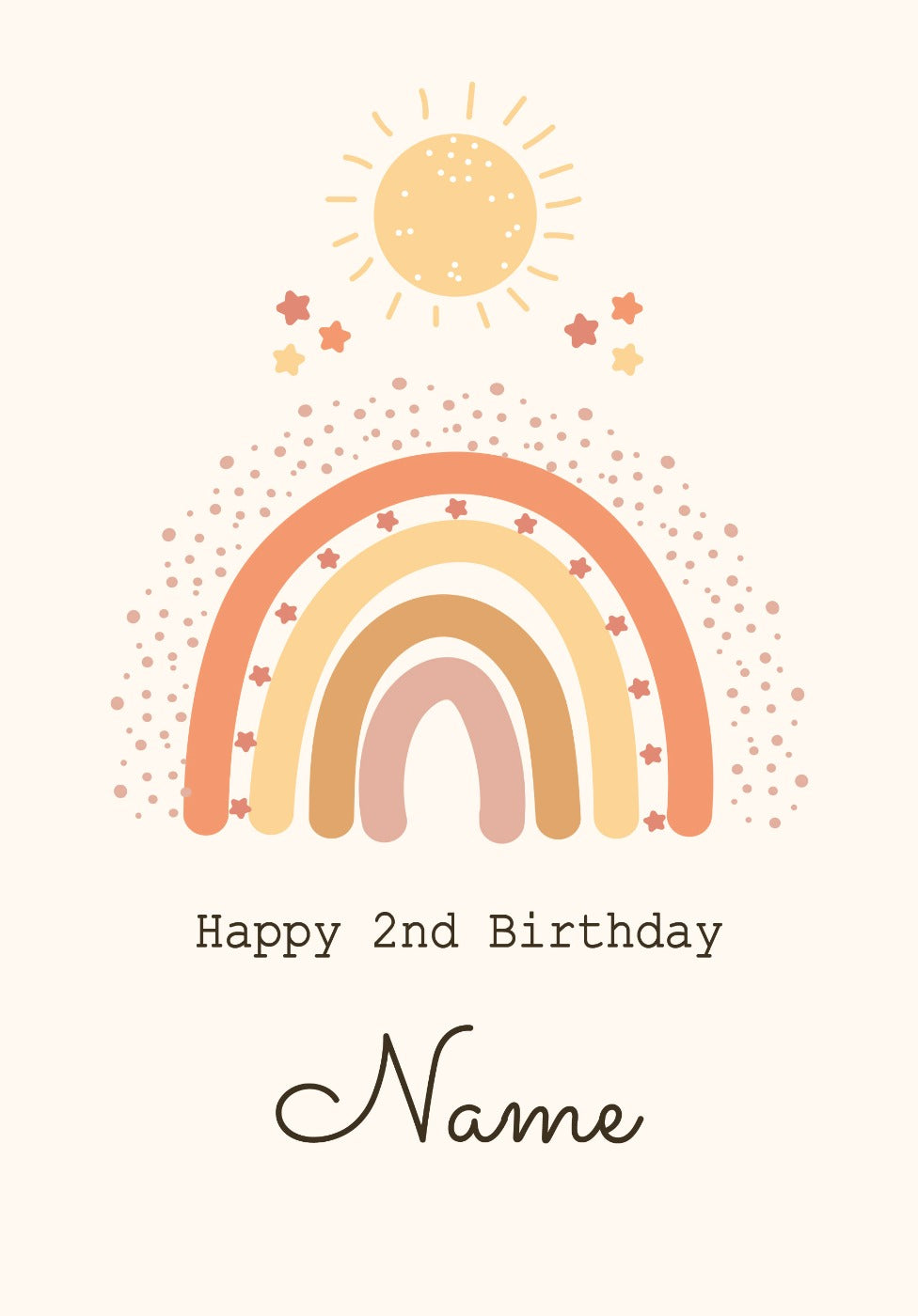 Sunny Rainbow 2nd Birthday Card