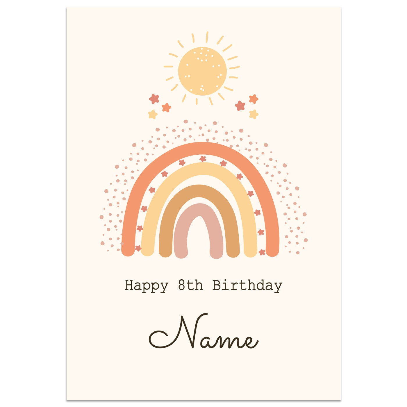 Sunny Rainbow 8th Birthday Card