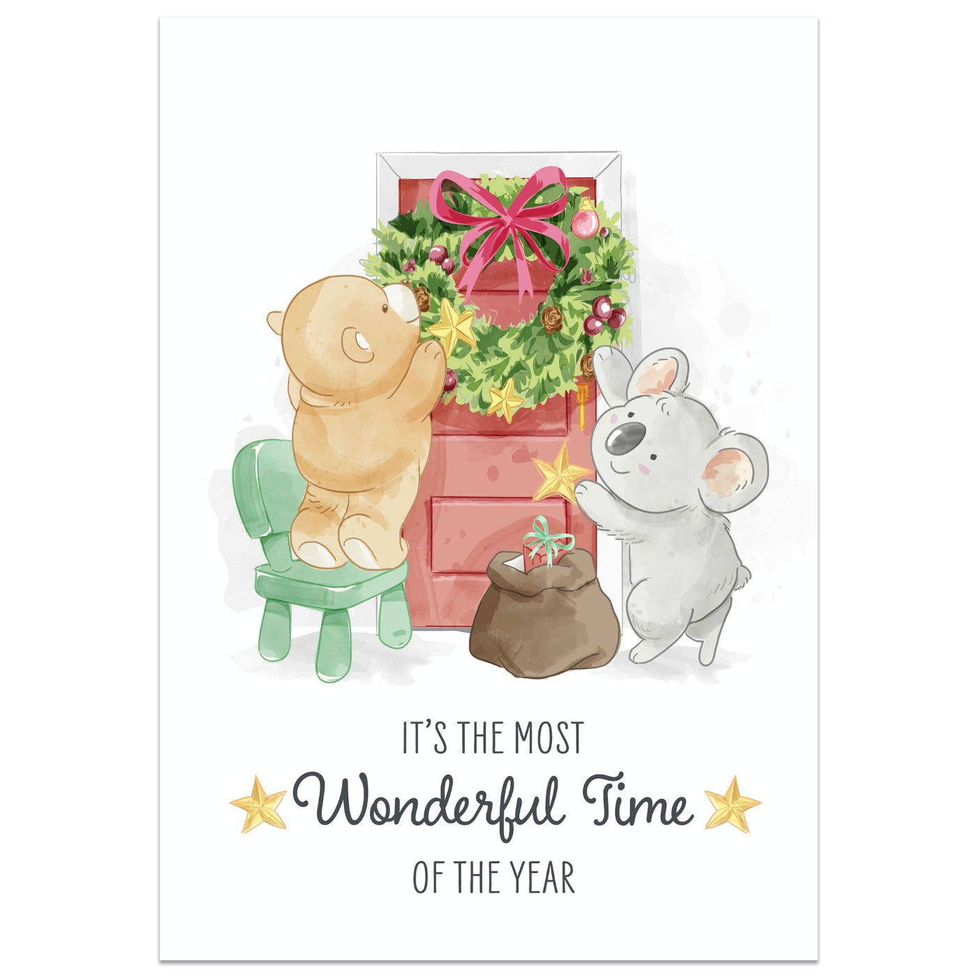 Christmas Door Decorations Card