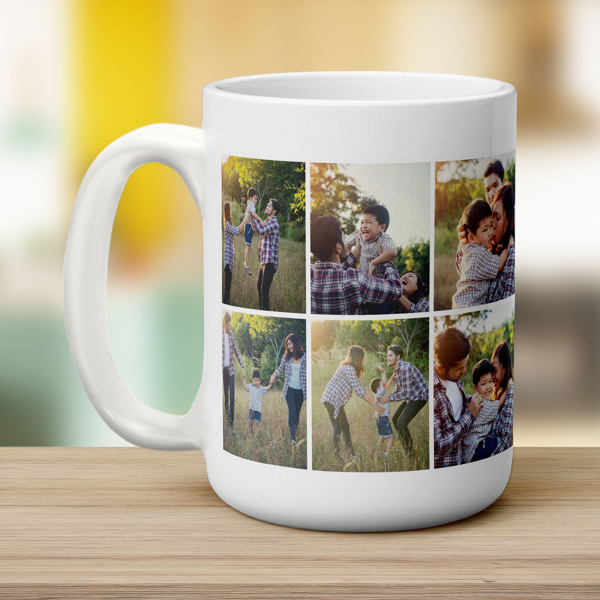Double Sided 6 Photo Grid Collage Mug