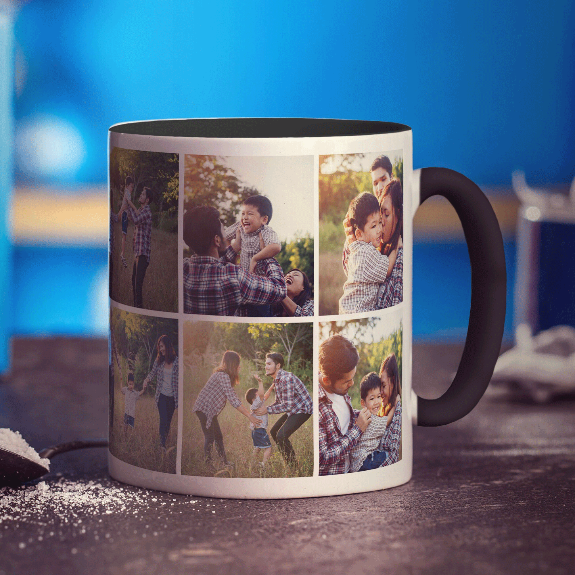 Double Sided 6 Photo Grid Collage Mug