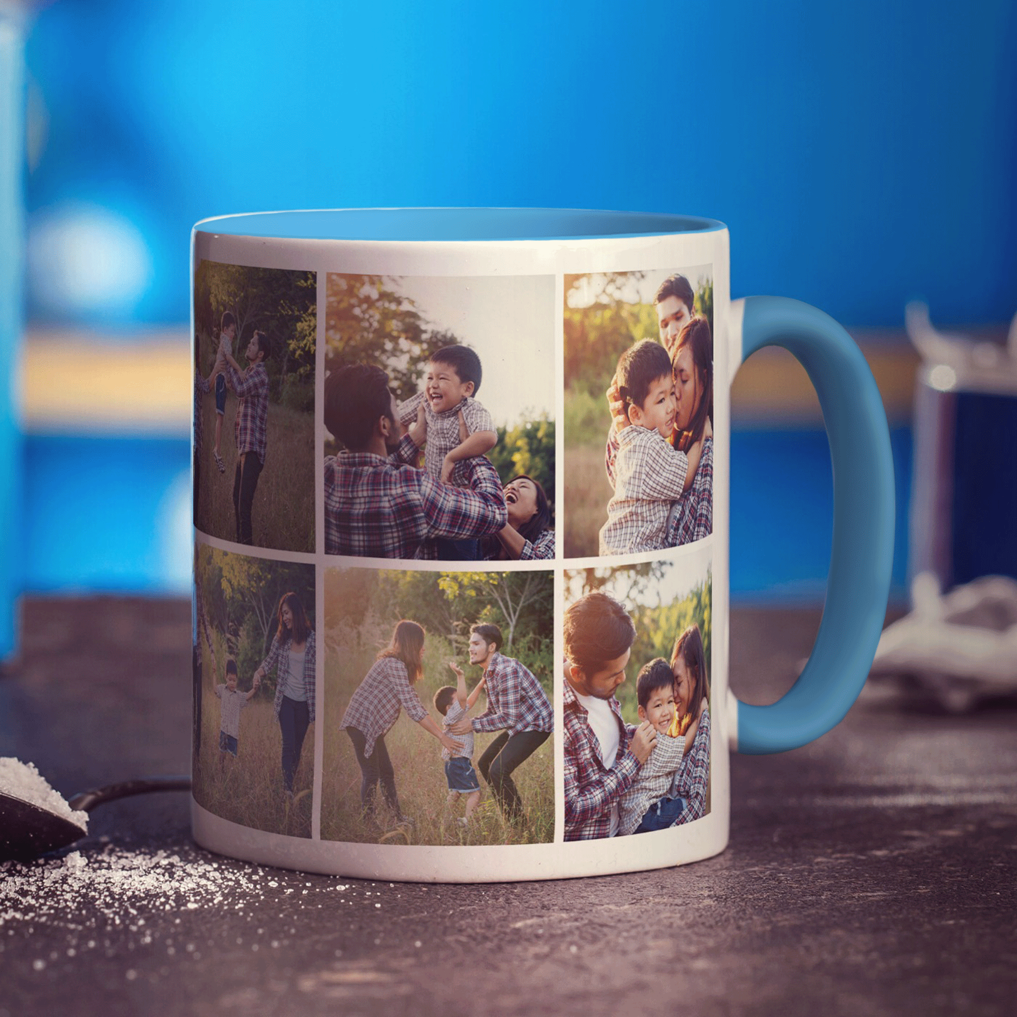 Double Sided 6 Photo Grid Collage Mug