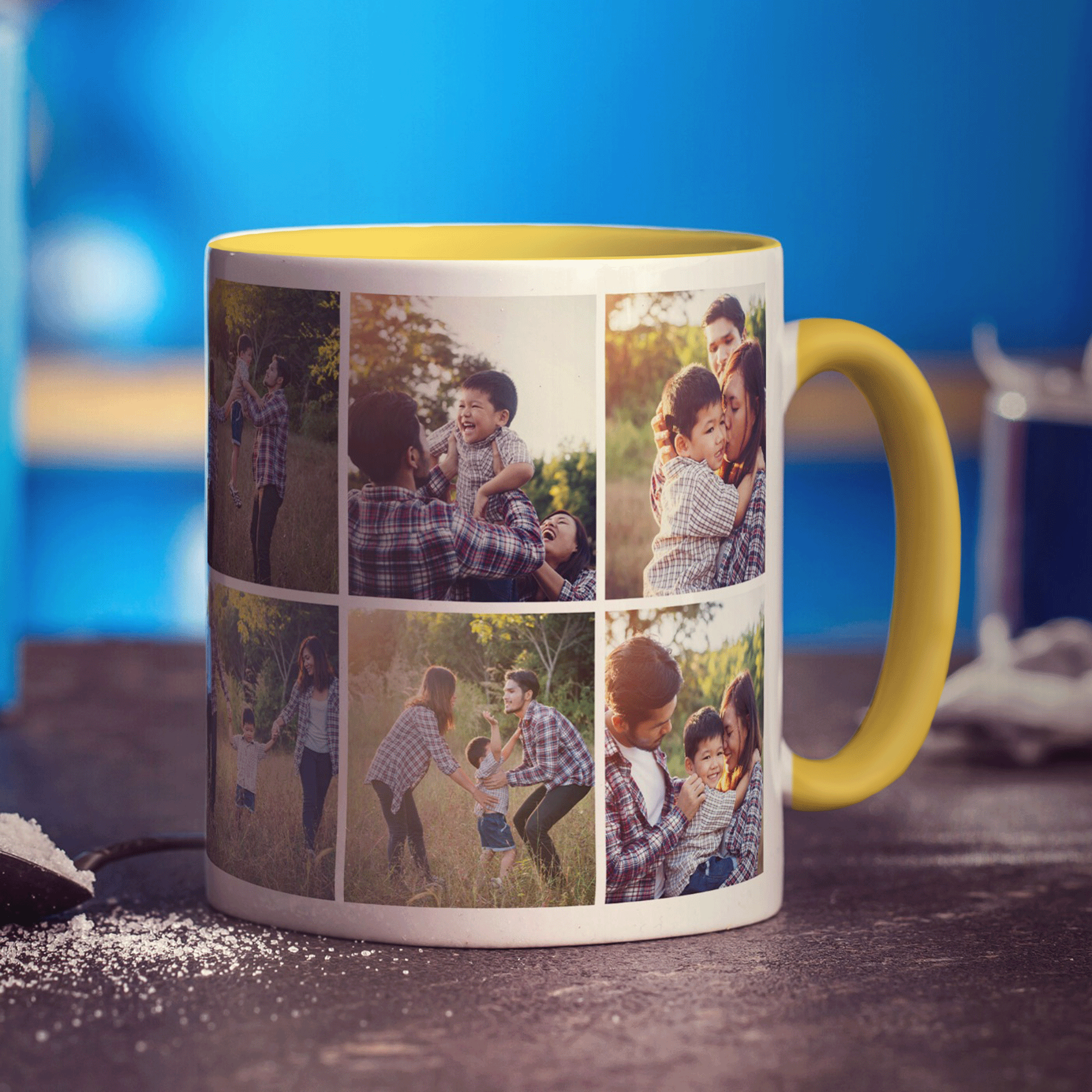 Double Sided 6 Photo Grid Collage Mug