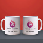 Double Sided Logo Mug with Text - Standard 330ml (11oz) / White