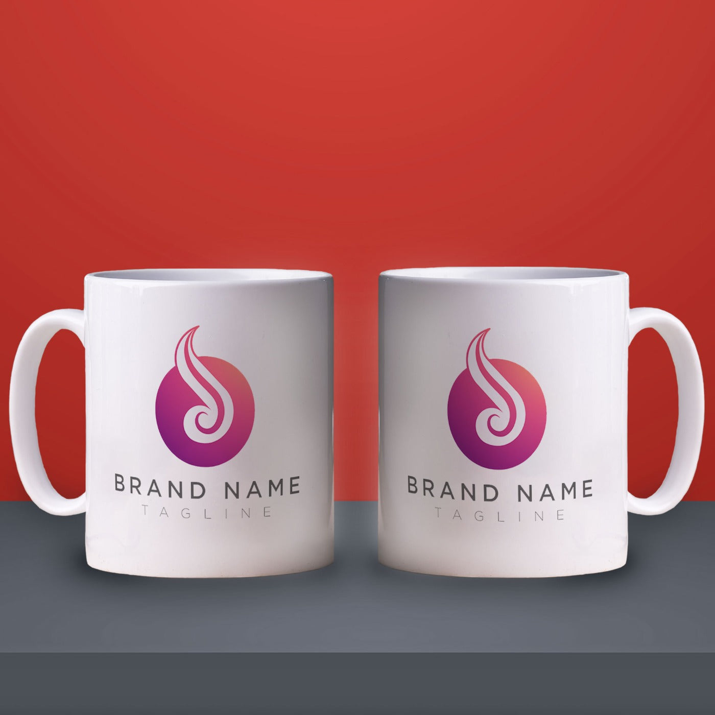 Double Sided Logo Print Mug