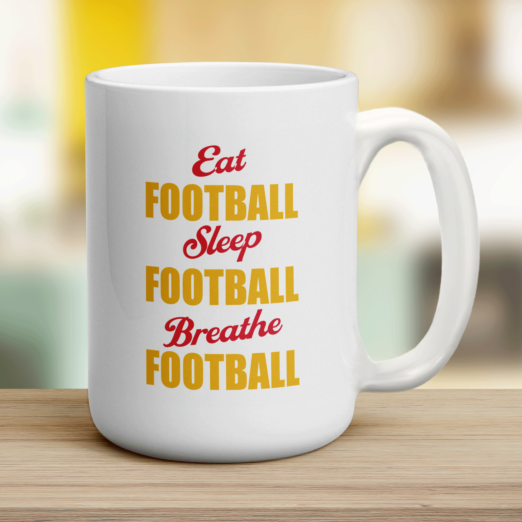 Eat Football, Sleep Football, Breathe Football Mug - Jumbo 440ml (15oz) / White
