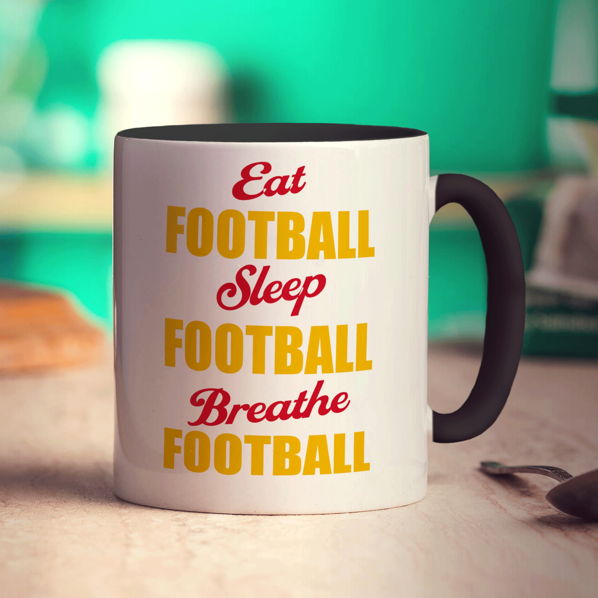Eat Football, Sleep Football, Breathe Football Mug - Standard 330ml (11oz) / Black