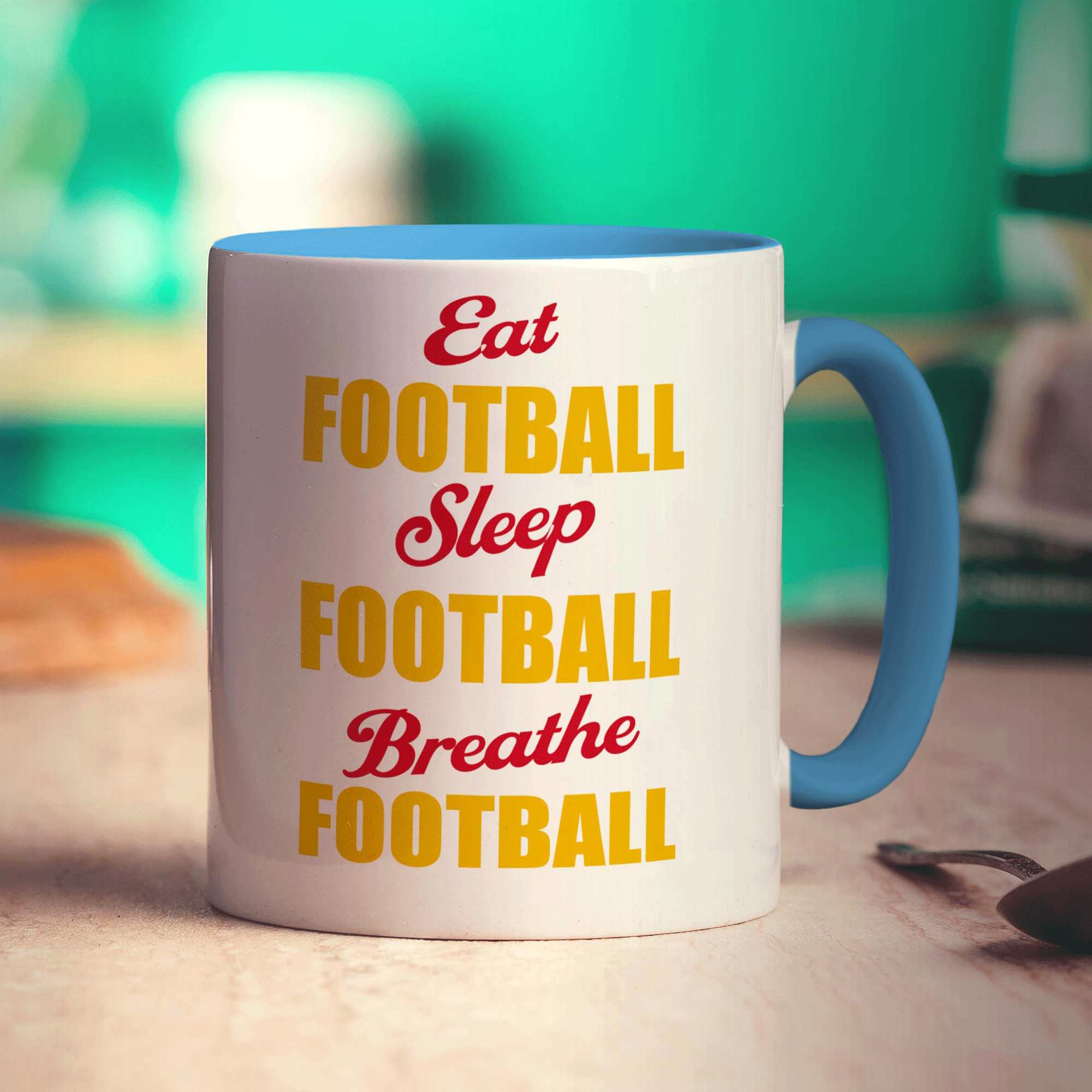 Eat Football, Sleep Football, Breathe Football Mug - Standard 330ml (11oz) / Blue