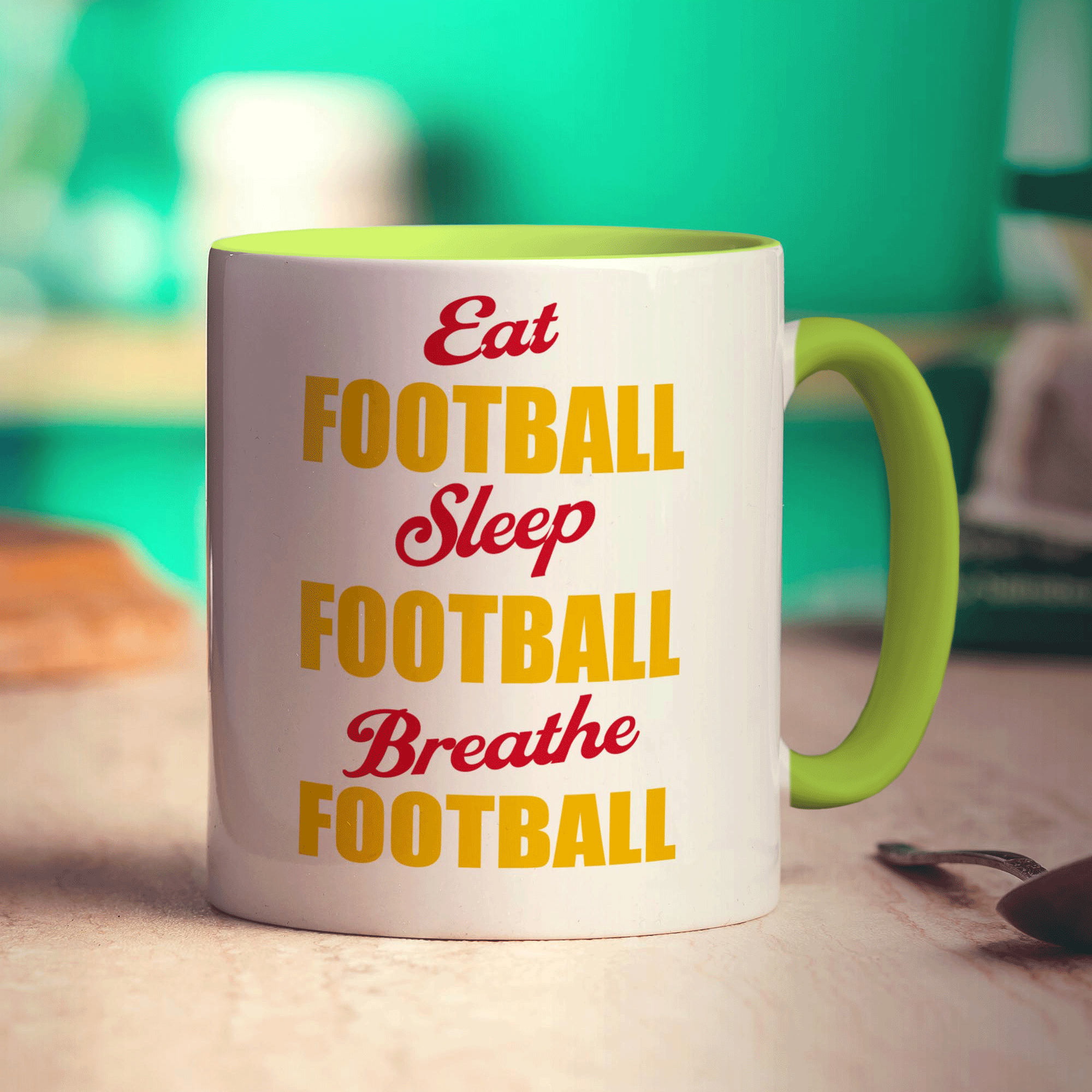 Eat Football, Sleep Football, Breathe Football Mug - Standard 330ml (11oz) / Green