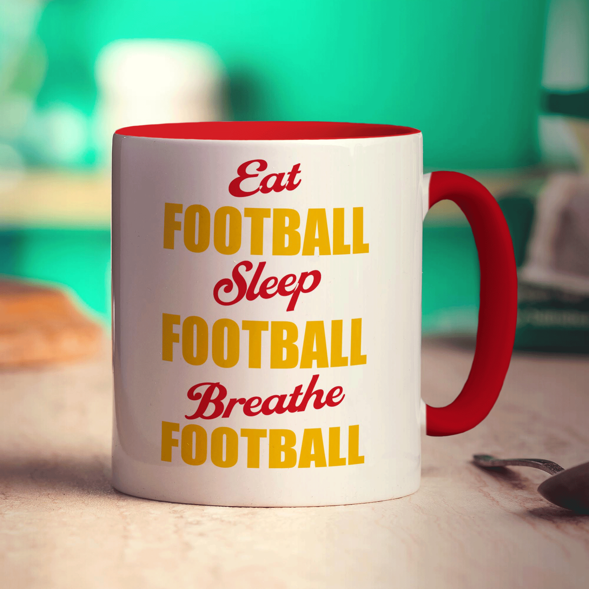 Eat Football, Sleep Football, Breathe Football Mug - Standard 330ml (11oz) / Red