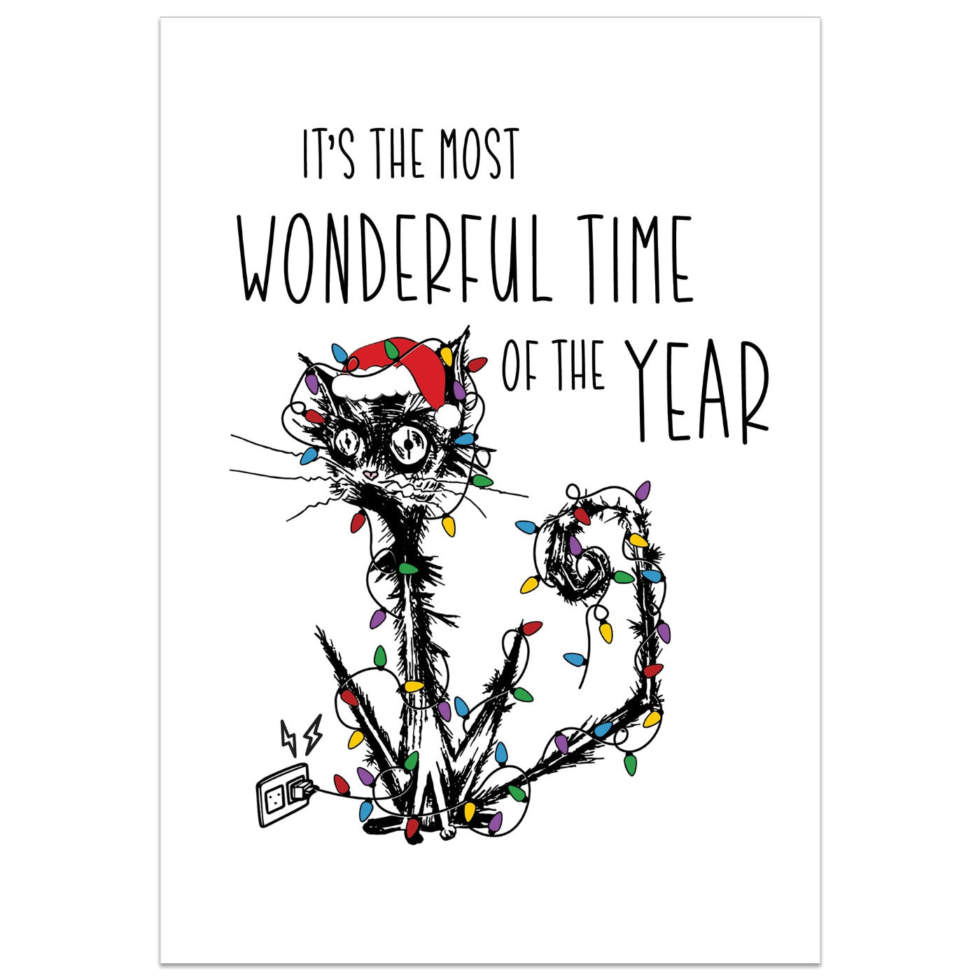 Electrocuted Cat Christmas Card