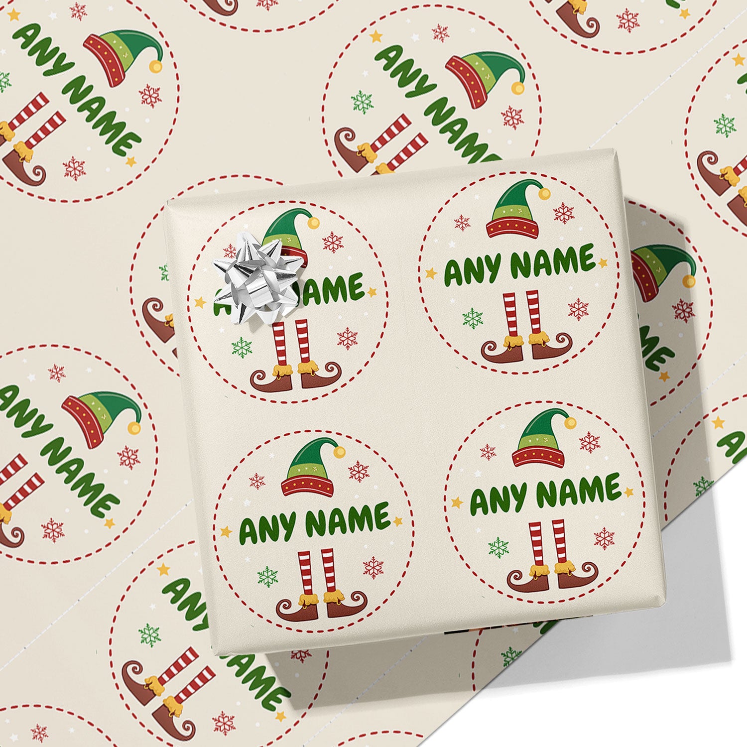 Elf Name Personalised Wrapping Paper