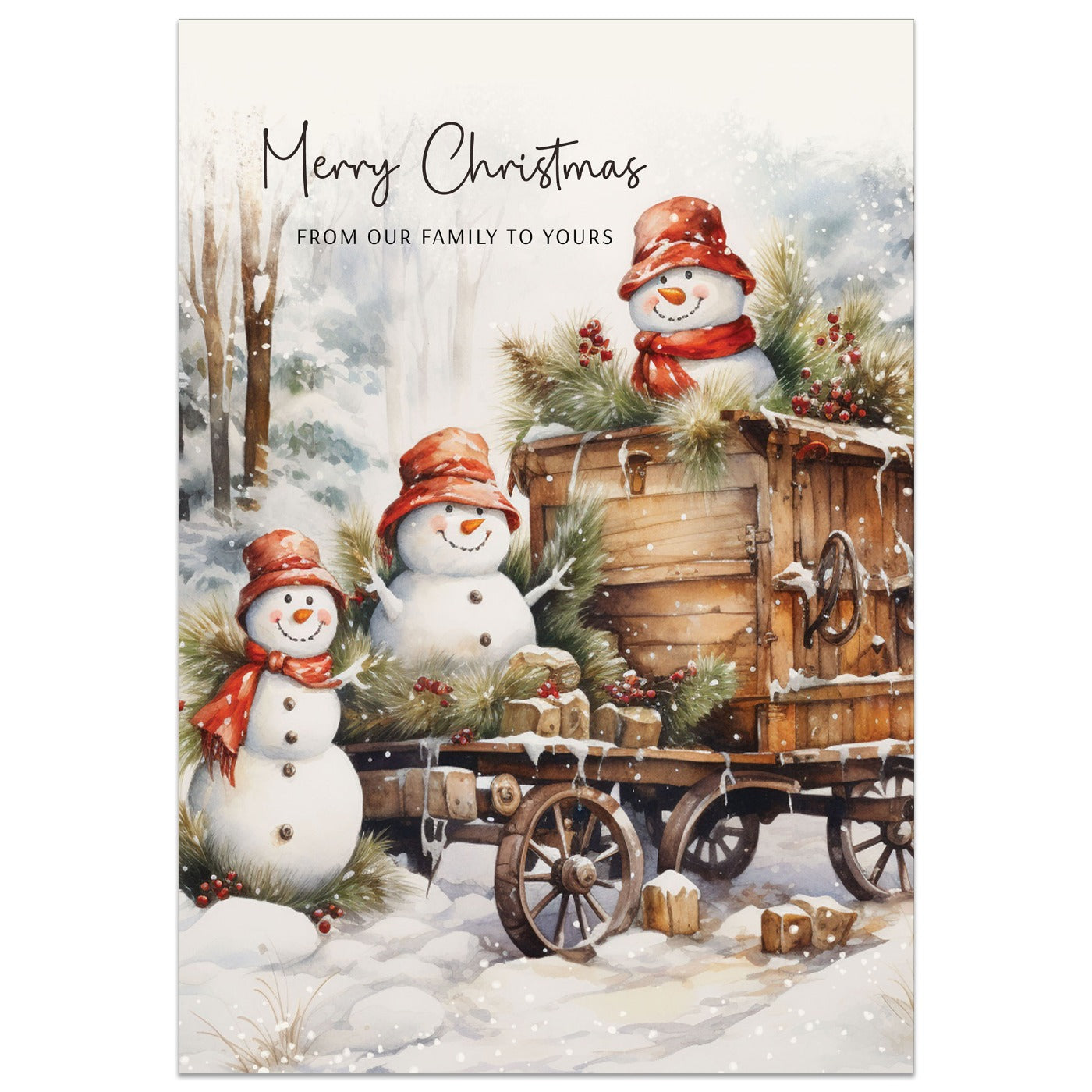 Family Snowmen Christmas Card