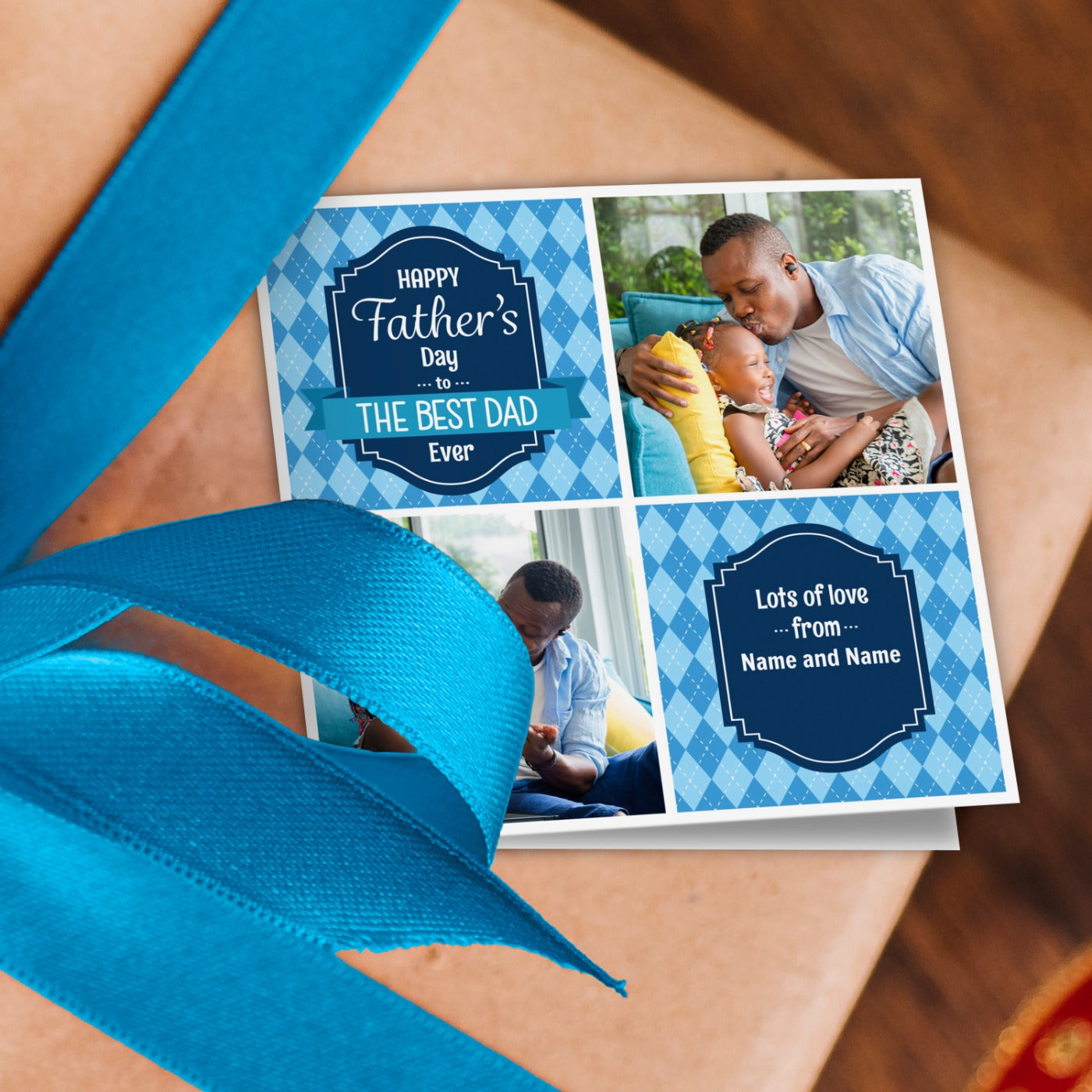 Father's Day Photo Grid Wrapping Paper