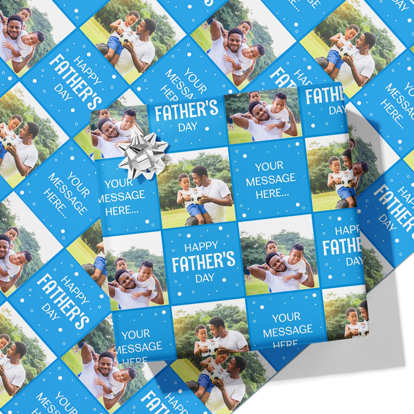 Father's Day Photo and Message Wrapping Paper