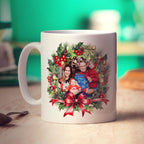 Festive Wreath Double Sided Photo Mug