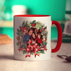 Festive Wreath Double Sided Photo Mug - Standard 330ml (11oz) / Red