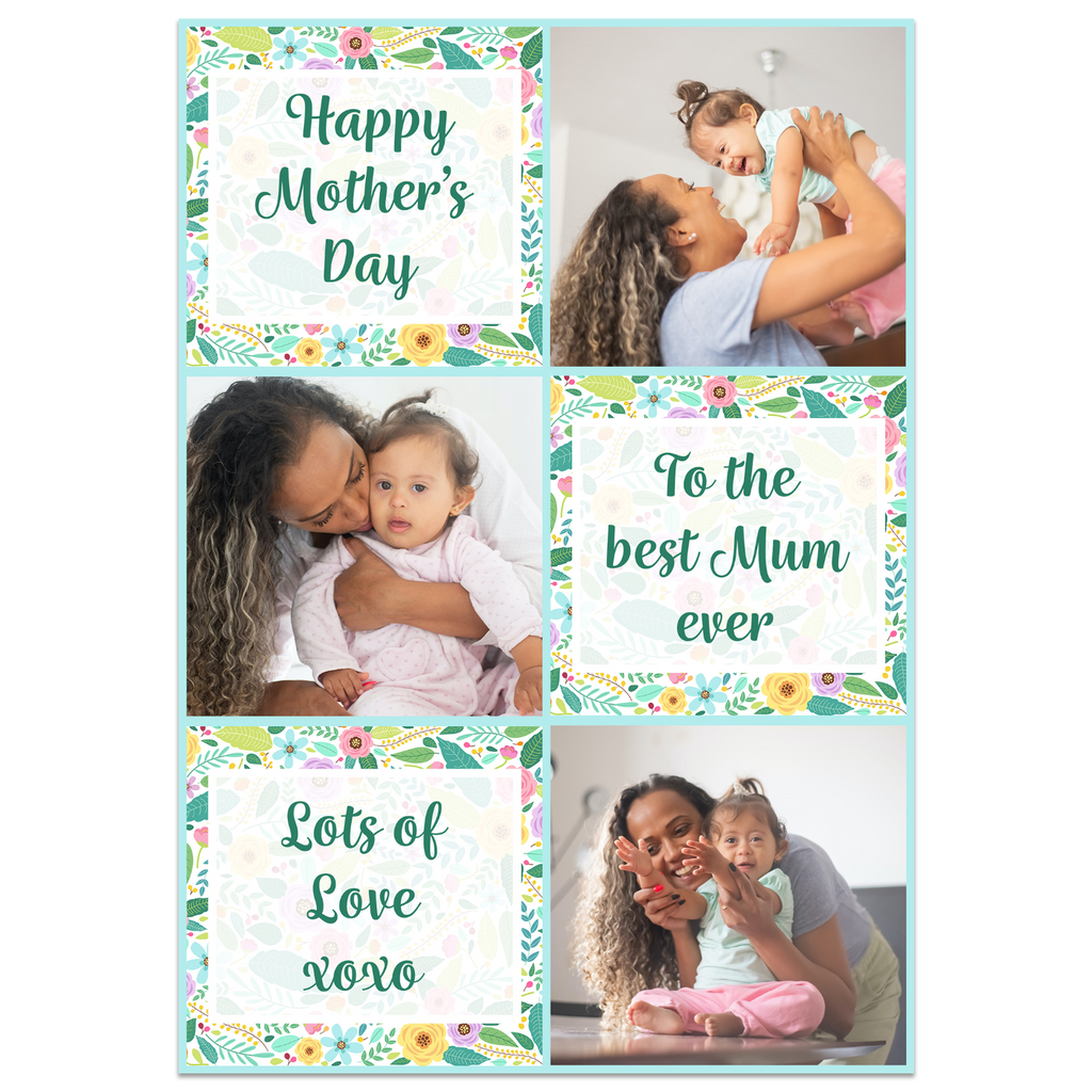 Floral Collage Photo Happy Mother's Day Card