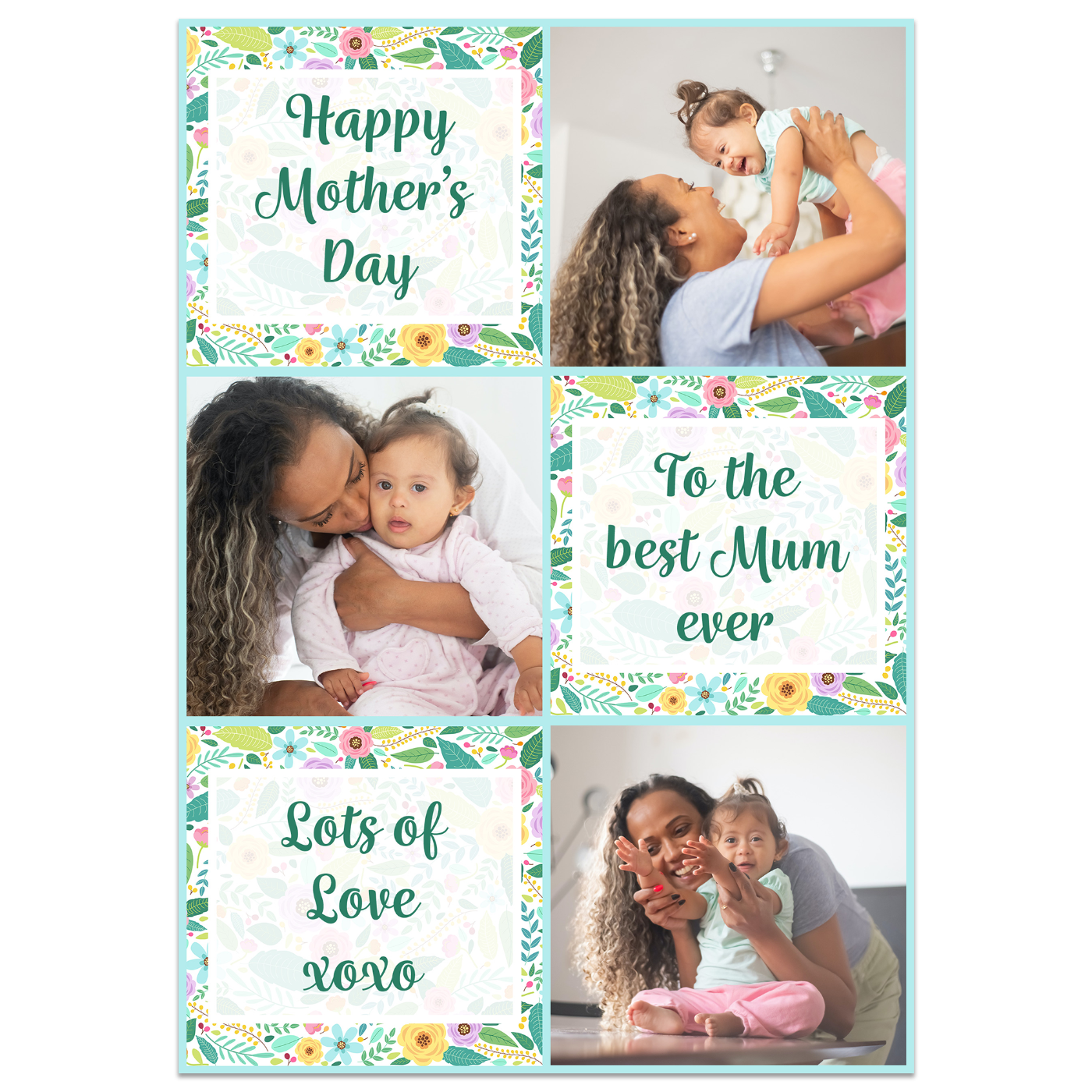 Floral Collage Photo Happy Mother's Day Card