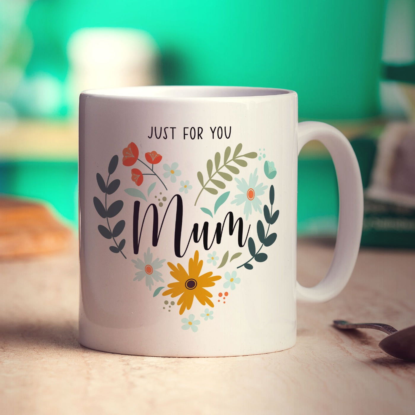 Floral Heart Mum Photo Mug