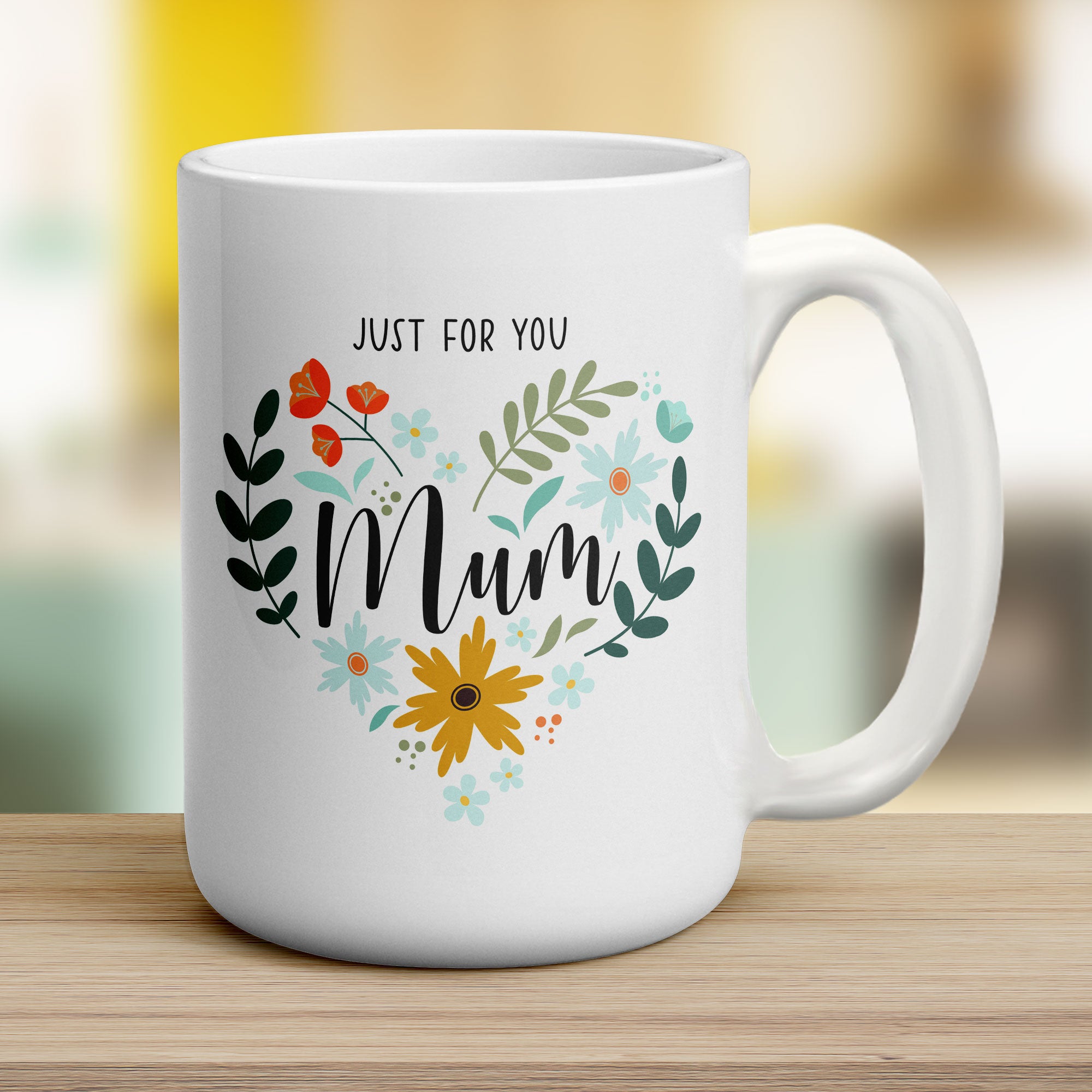 Floral Heart Mum Photo Mug