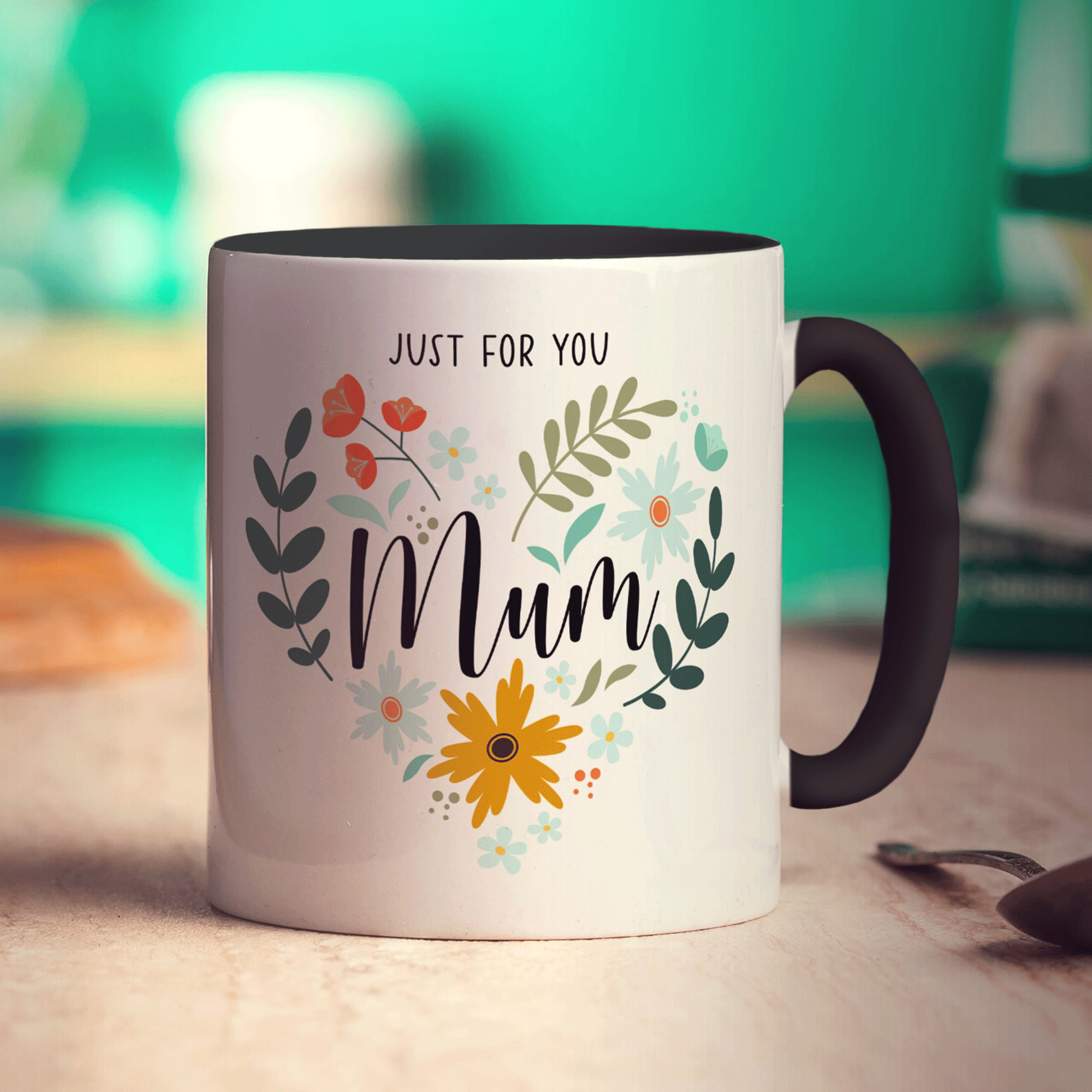 Floral Heart Mum Photo Mug