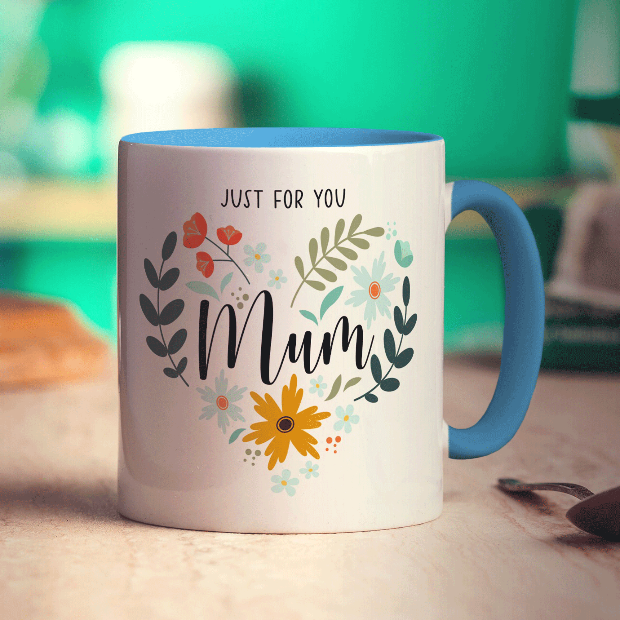 Floral Heart Mum Photo Mug