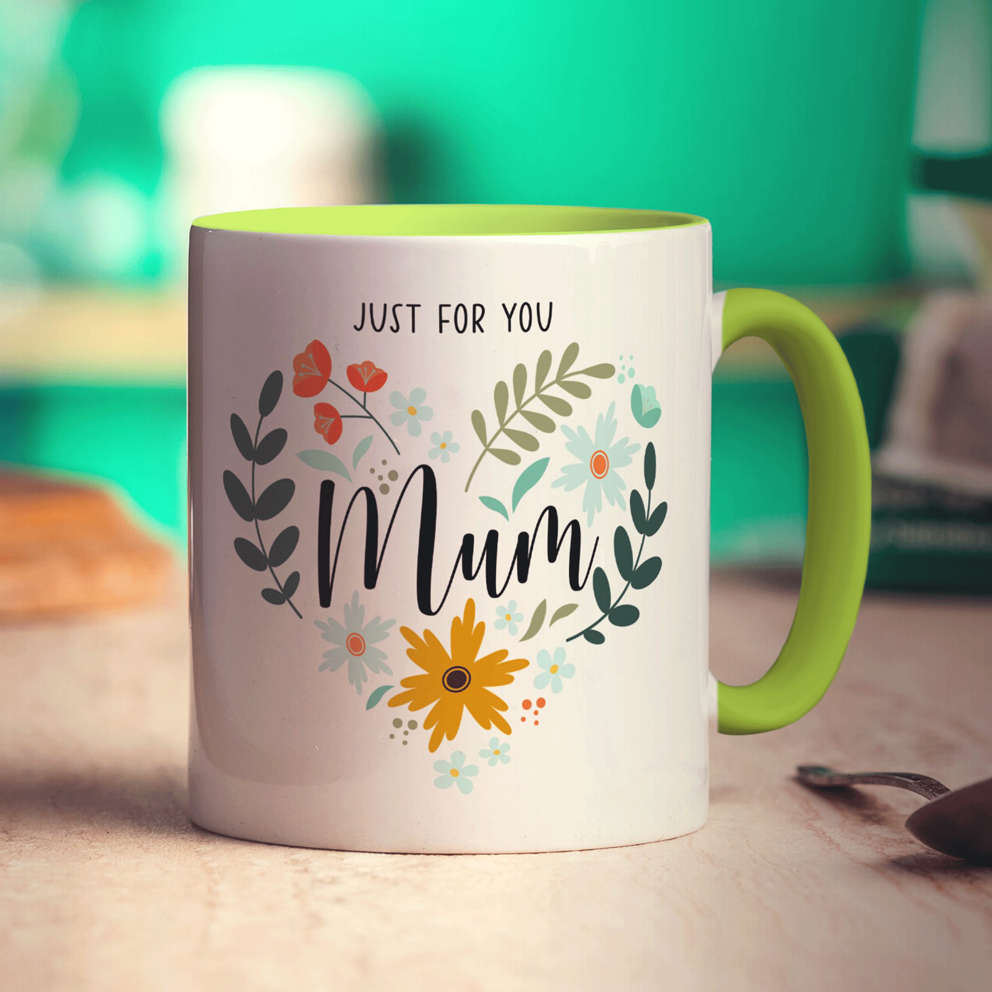 Floral Heart Mum Photo Mug