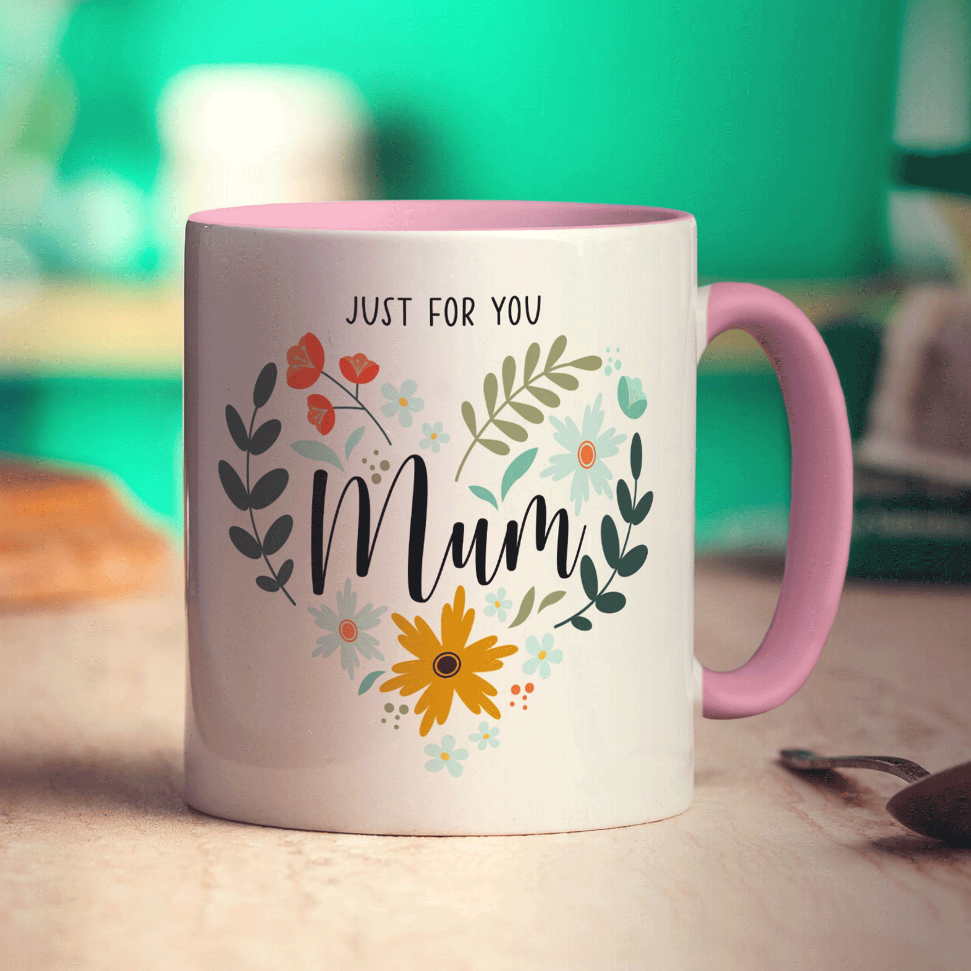 Floral Heart Mum Photo Mug