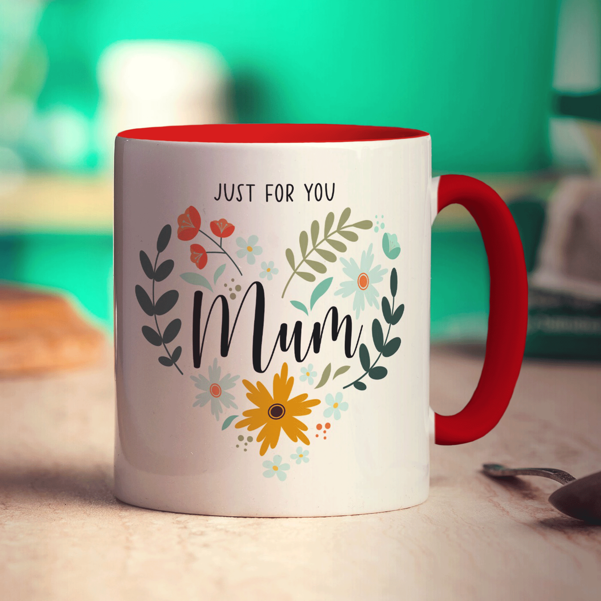 Floral Heart Mum Photo Mug
