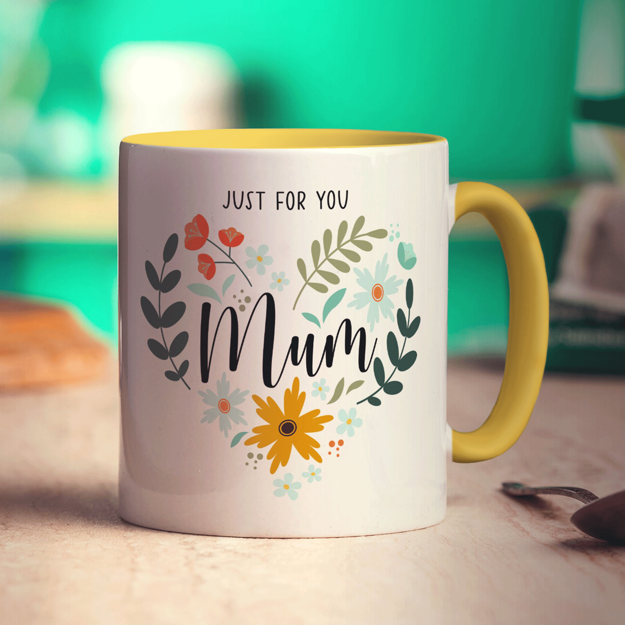 Floral Heart Mum Photo Mug