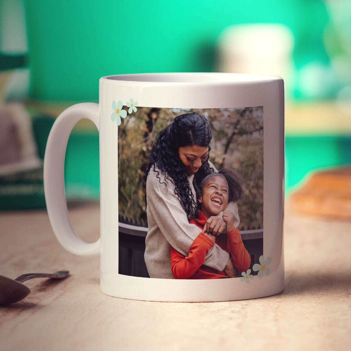 Floral Heart Mum Photo Mug