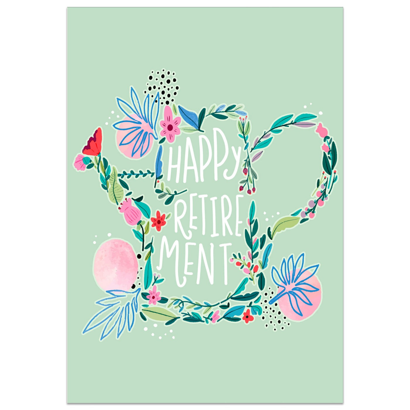 Floral Watering Can Retirement Card
