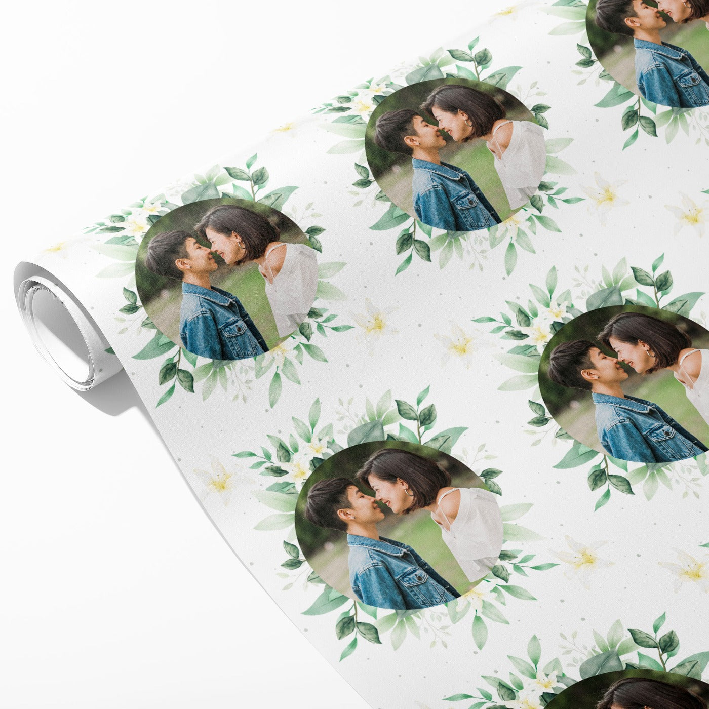 Flower Border Photo Wrapping Paper