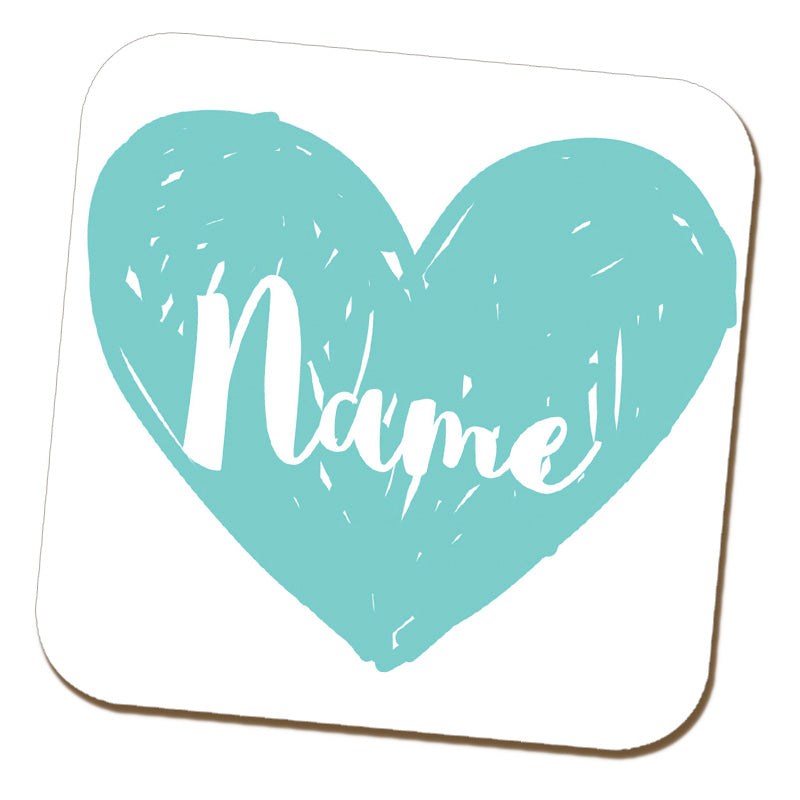 Flower Girl Heart Name Coaster