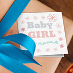 Flower Pattern Baby Girl Gift Tag Addon