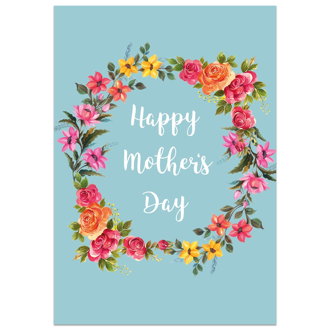 Flower Wreath Mother's Day Card