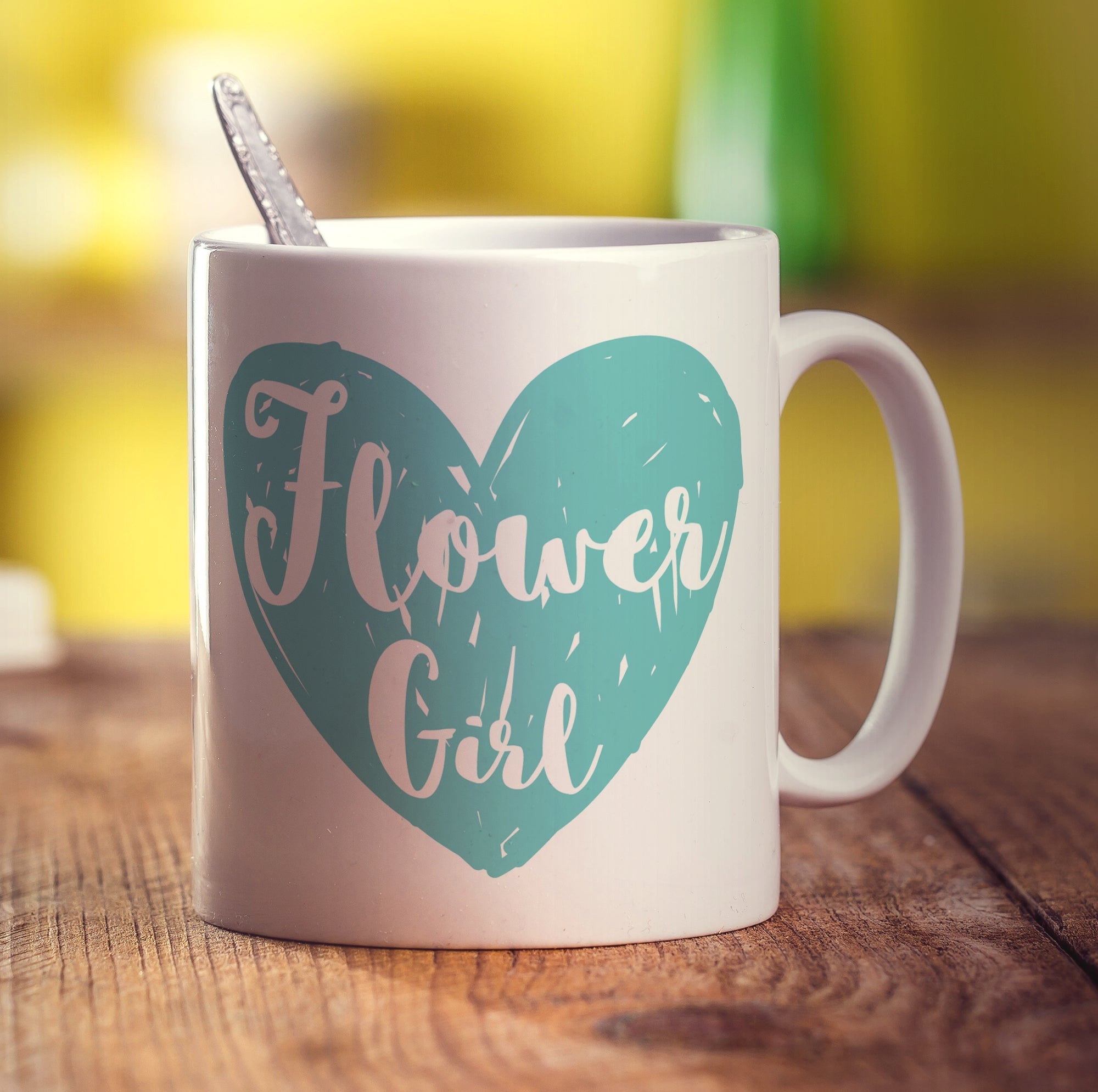 Flower Girl Heart Name Mug