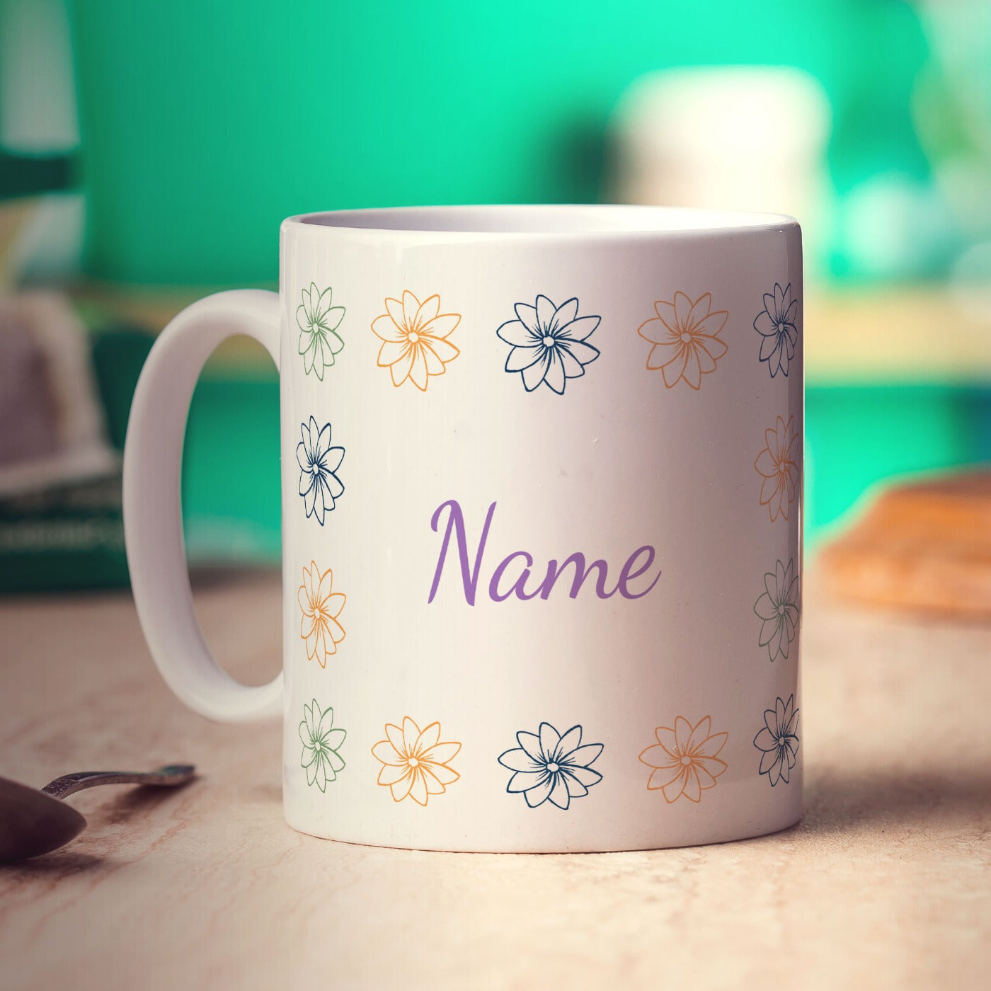 Flower Pattern Name Mug