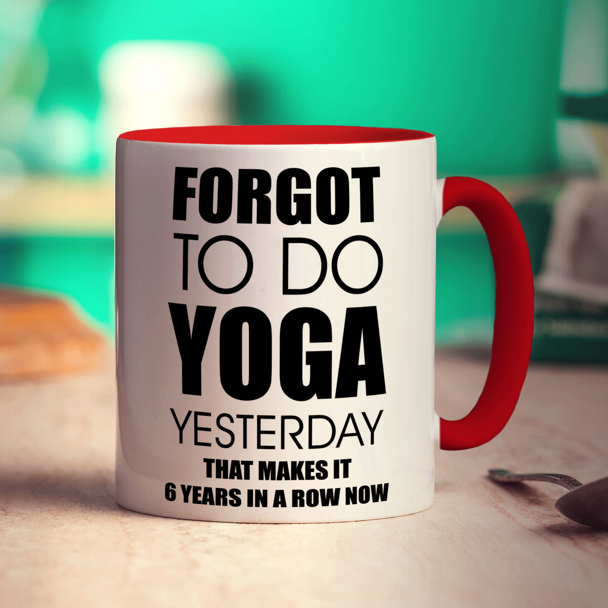 Forgot To Do Yoga Yesterday That Makes It 6 Years in a Row Now Mug - Standard 330ml (11oz) / Red