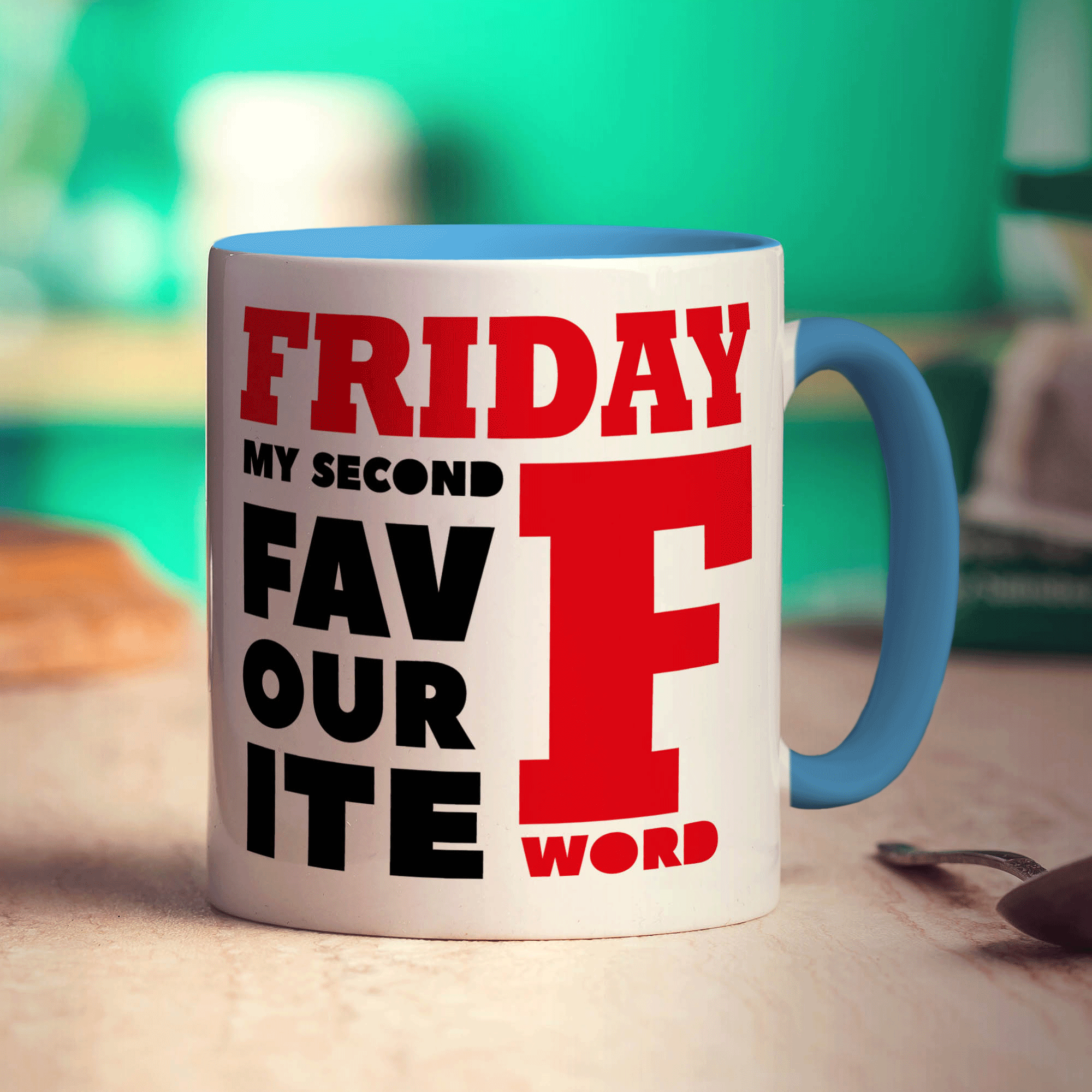 Friday, My Second Favourite F Word Mug - Standard 330ml (11oz) / Blue