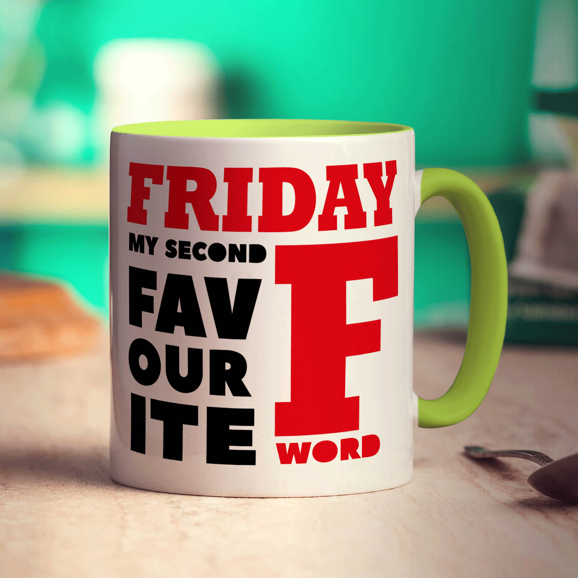 Friday, My Second Favourite F Word Mug - Standard 330ml (11oz) / Green