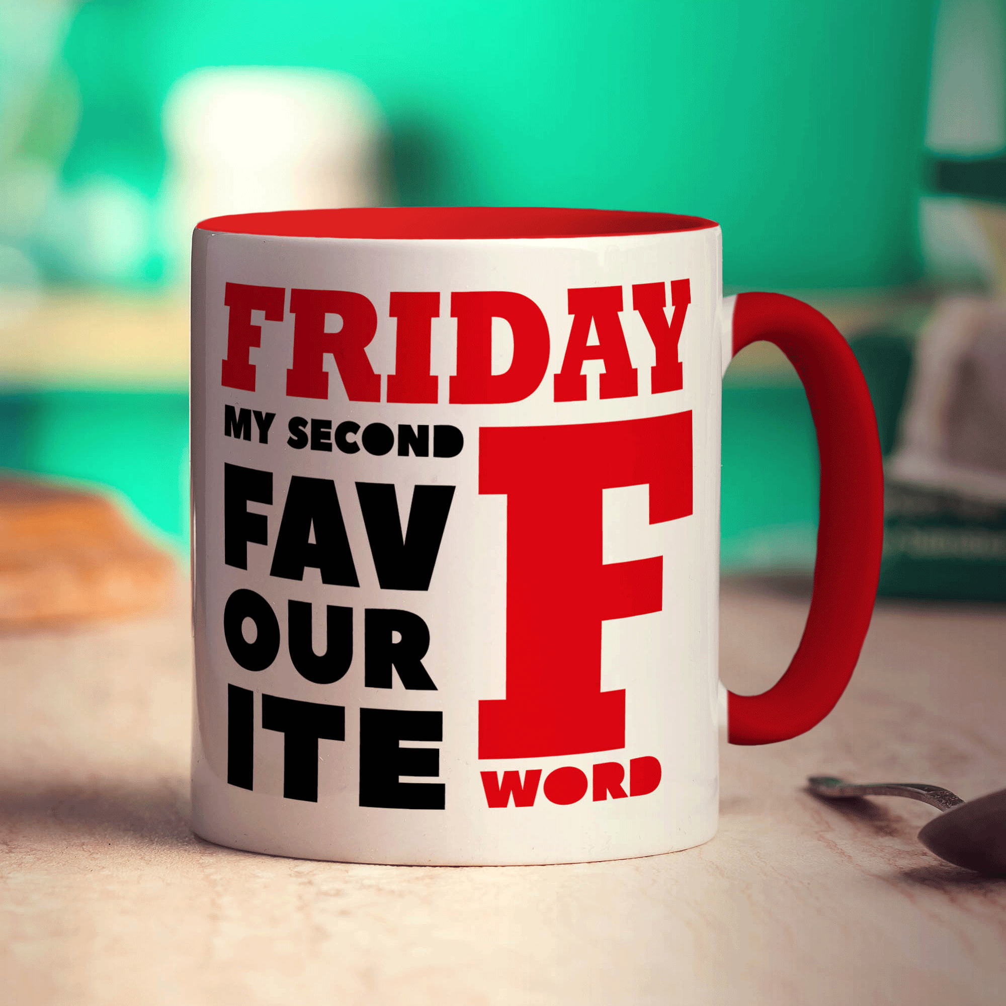Friday, My Second Favourite F Word Mug - Standard 330ml (11oz) / Red