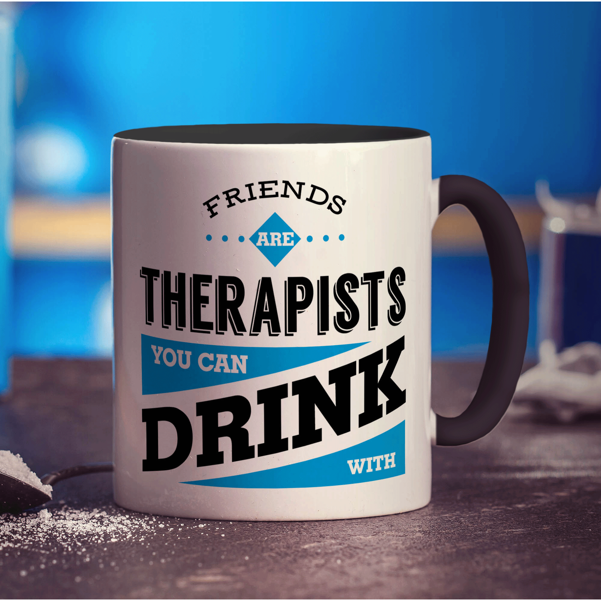 Friends Are Therapists You Can Drink With Mug - Standard 330ml (11oz) / Black